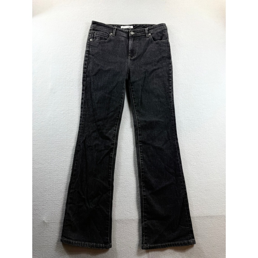 Chicos Platinum Jeans Women 0 Black Platinum Denim Bootcut 30x31